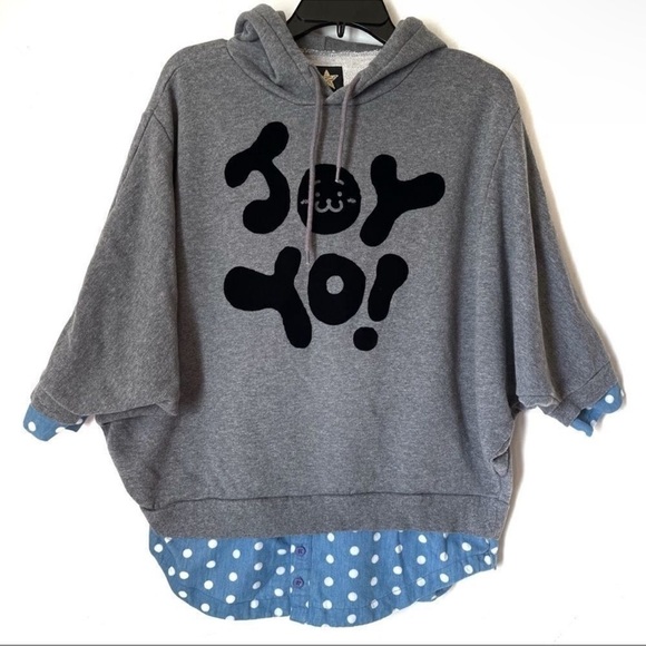 HYOMA Women’s Hoodie Size S Dolman Sleeves JOY YO